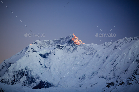 Mountain inspirational landscape, Annapurna range Nepal - Stock Photo - Images