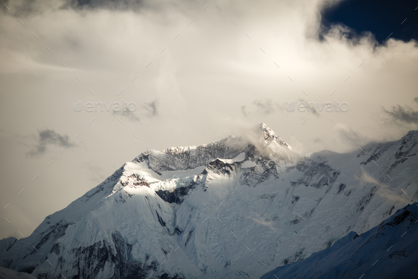 Mountain inspirational landscape, Annapurna range Nepal - Stock Photo - Images