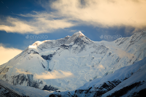 Mountain inspirational landscape, Annapurna range Nepal - Stock Photo - Images