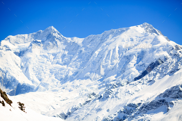 Mountain inspirational landscape, Annapurna range Nepal - Stock Photo - Images