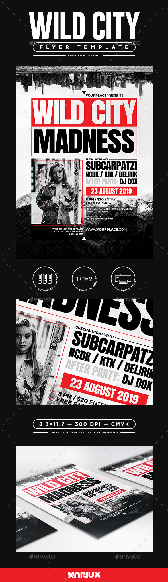 Wild City Madness Flyer/Poster - Clubs & Parties Events