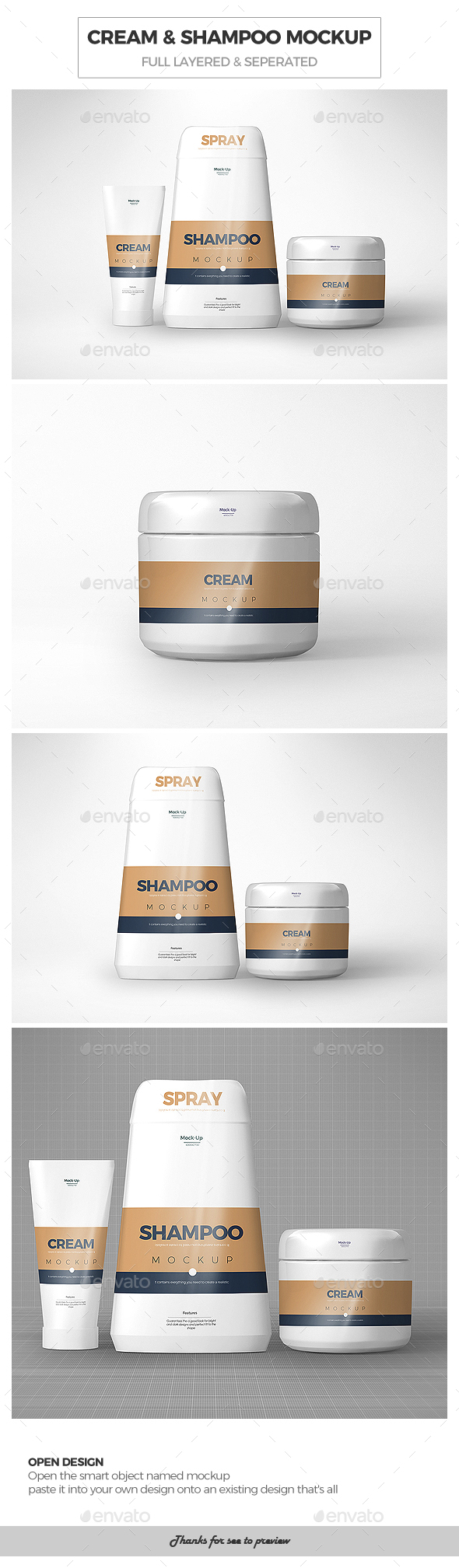 Cream & Sahmpoo Cosmetic Mockups - Product Mock-Ups Graphics