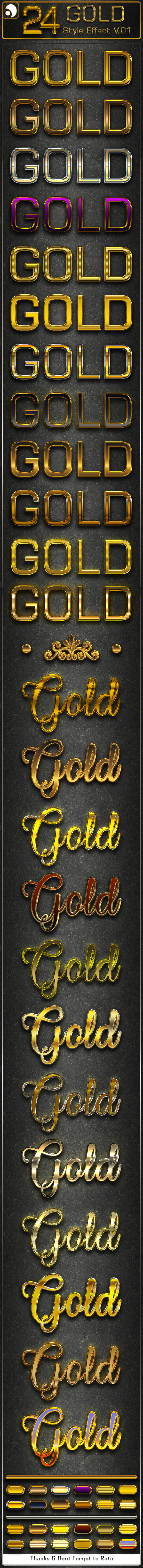 24 Gold Text Effect V1 - Text Effects Styles