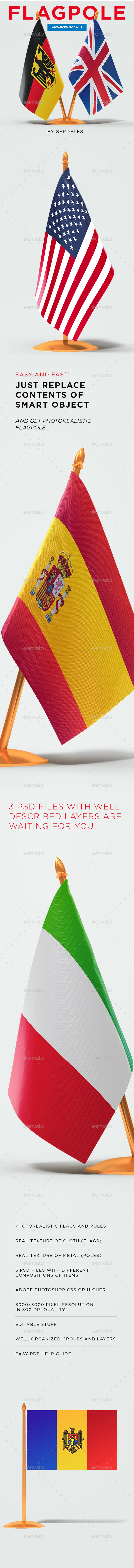 Table Flag Mockup - Product Mock-Ups Graphics