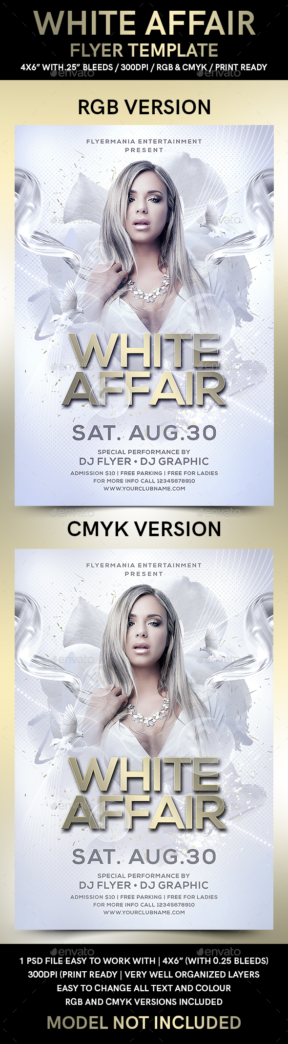 White Affair Flyer Template - Flyers Print Templates