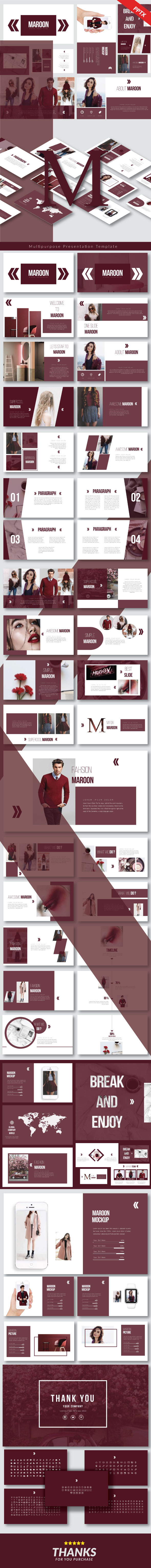 Maroon - Multipurpose Presentation Templates - Business PowerPoint Templates