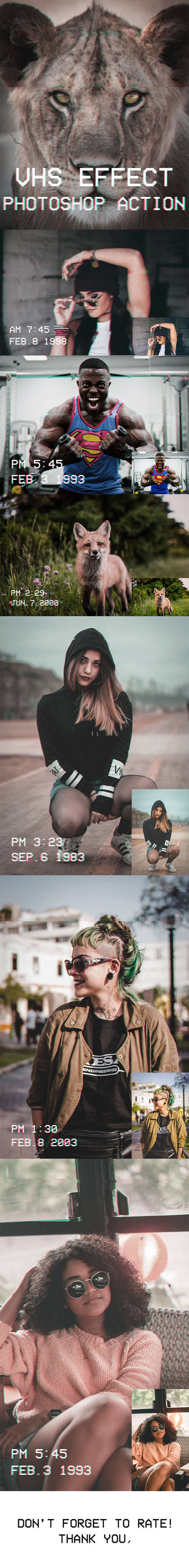 VHS Effect Photoshop Action - Photo Effects Actions