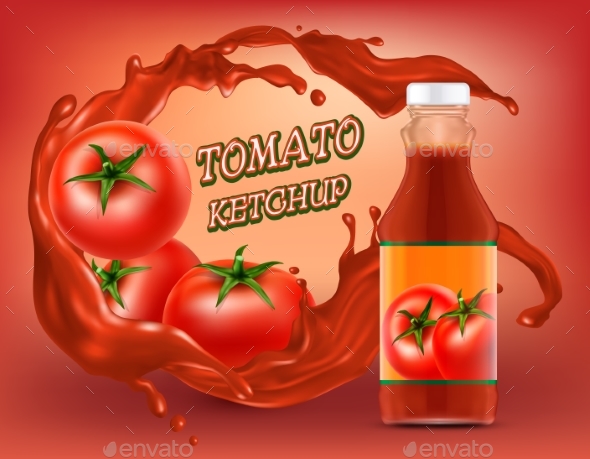 Download Vector 3d Realistic Poster of Tomato Ketchup by ...