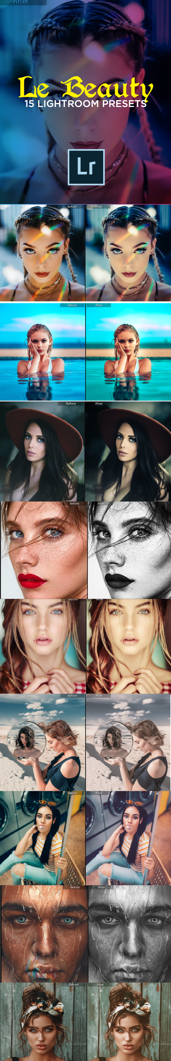 15 Le Beauty Lightroom Presets - Portrait Lightroom Presets