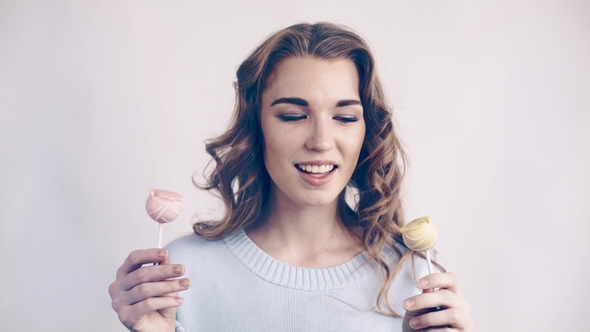 Beautiful Woman Eating Candies by DIProduction | VideoHive