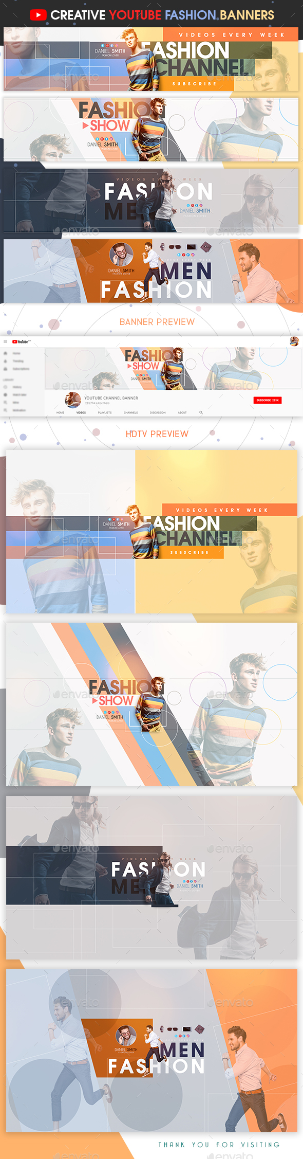 Creative YouTube Fashion Banners - YouTube Social Media
