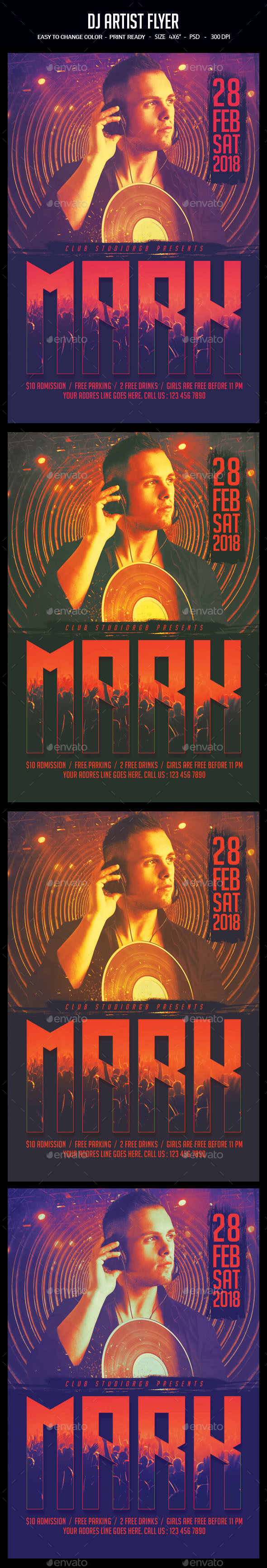 Dj Artist Flyer - Clubs & Parties Events