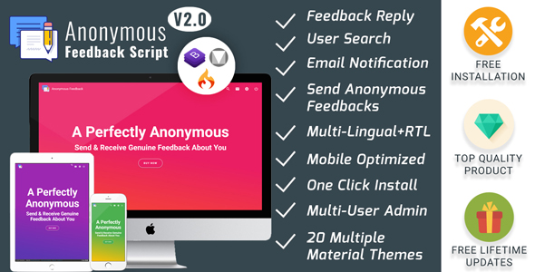 Anonymous Feedback V2.2 - Sarahah Clone Advanced - CodeCanyon Item for Sale