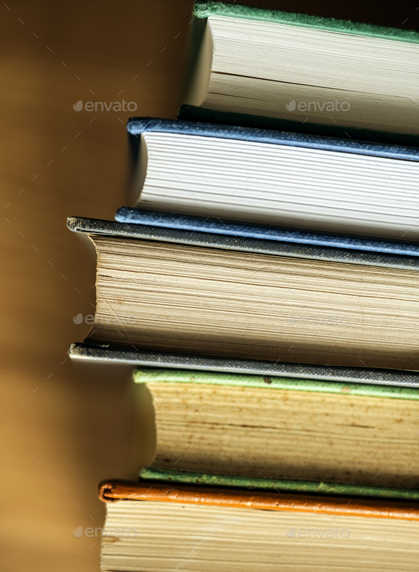 Closeup of stack of antique books educational, academic and literary concept Stock Photo by Rawpixel