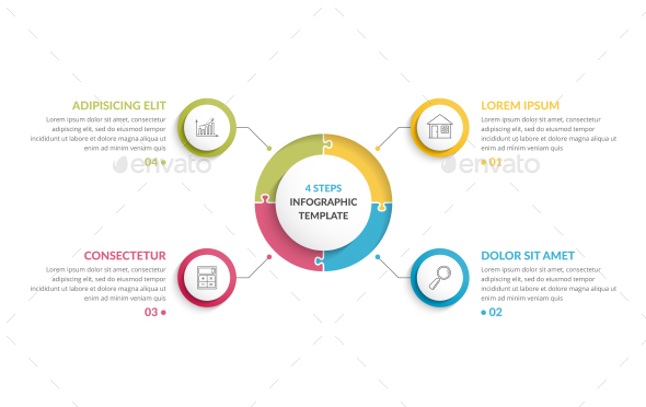 Circle Infographics - Four Elements - Infographics