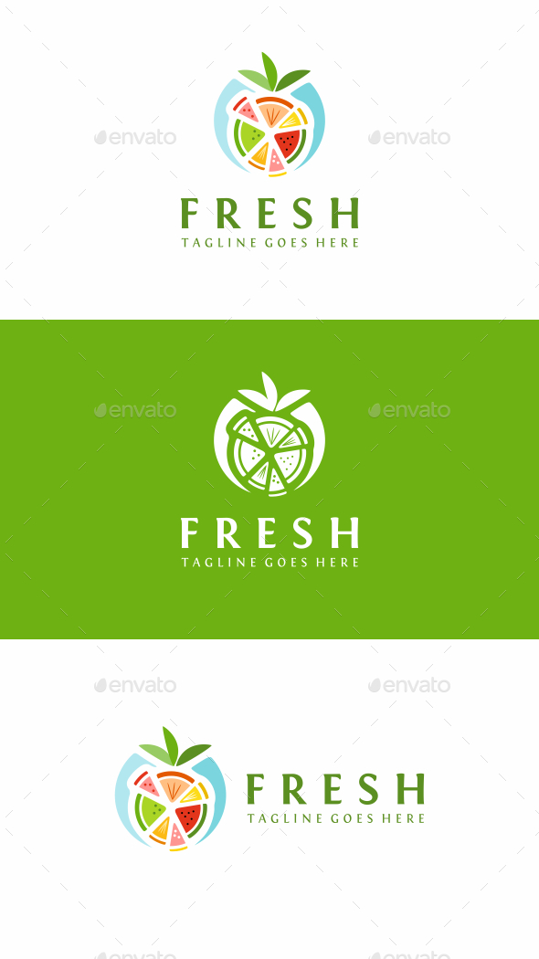 Fresh Fruits - Food Logo Templates