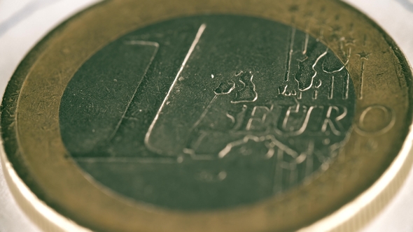 Rotating Scratched One Euro Coin alt