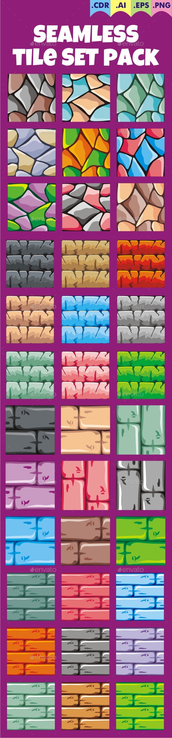 Seamless Tileset Pack 4 - Tilesets Game Assets