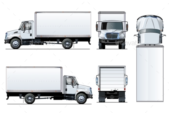 Vector Truck Template Isolated on White - Man-made Objects Objects