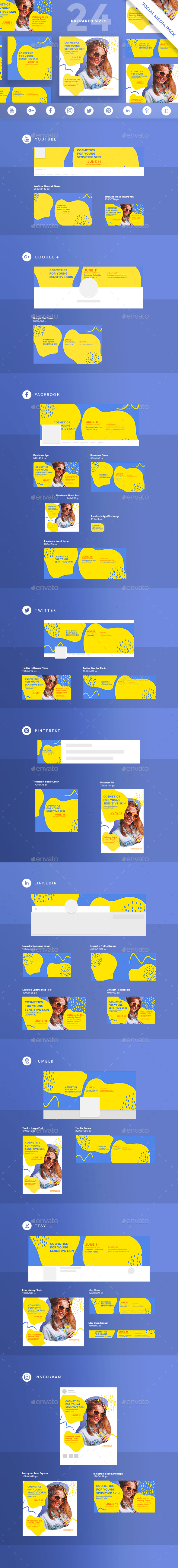 Cosmetics For Your Skin Social Media Pack - Miscellaneous Social Media