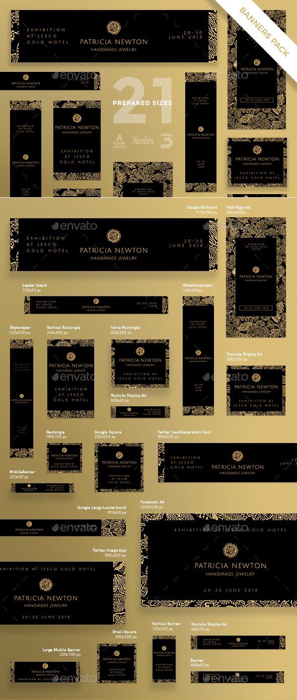 Handmade Jewelry Exhibition Banner Pack - Banners & Ads Web Elements