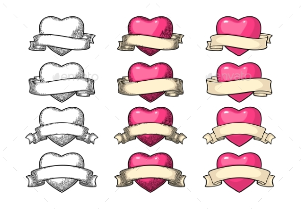 Ribbon Isolated on White Background - Decorative Symbols Decorative