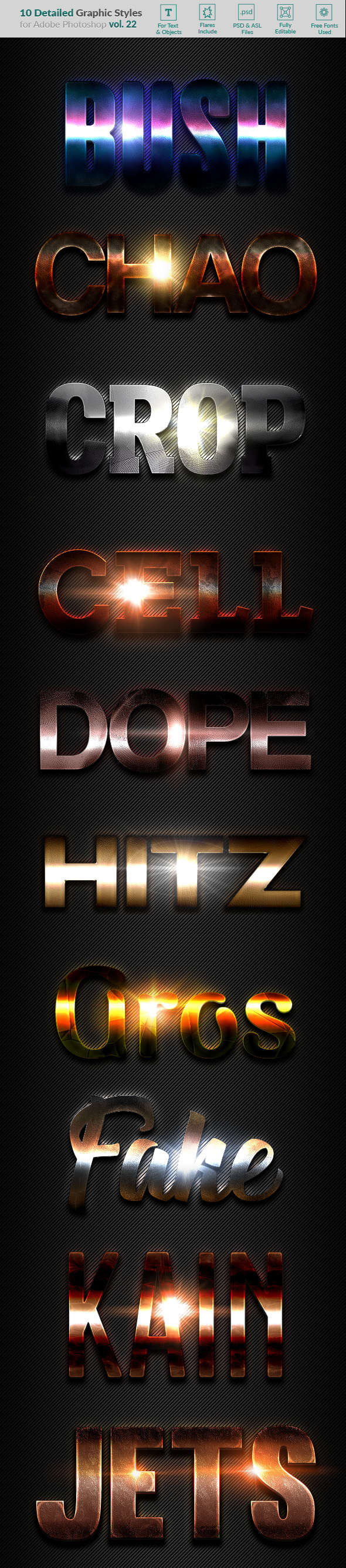 10 Text Effects Vol. 22 - Text Effects Styles