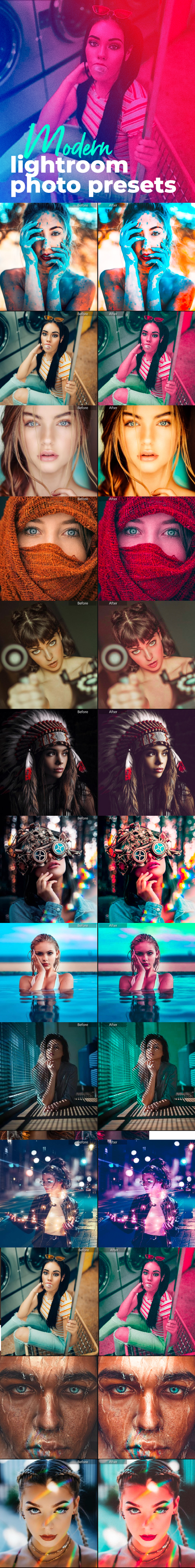 25 Modern Lightroom Presets - Portrait Lightroom Presets