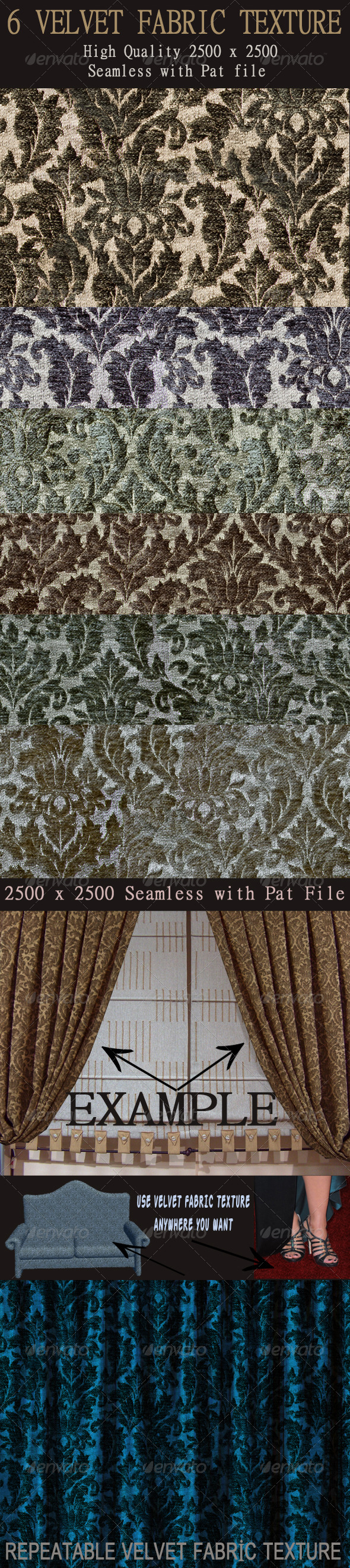 6 Seamless Velvet Fabric Textures - Fabric Textures