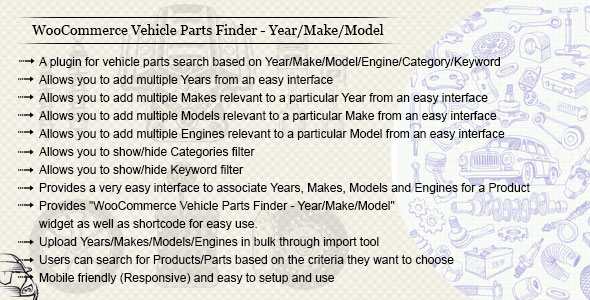 WooCommerce Vehicle Parts Finder - Year/Make/Model/Engine/Category/Keyword - CodeCanyon Item for Sale