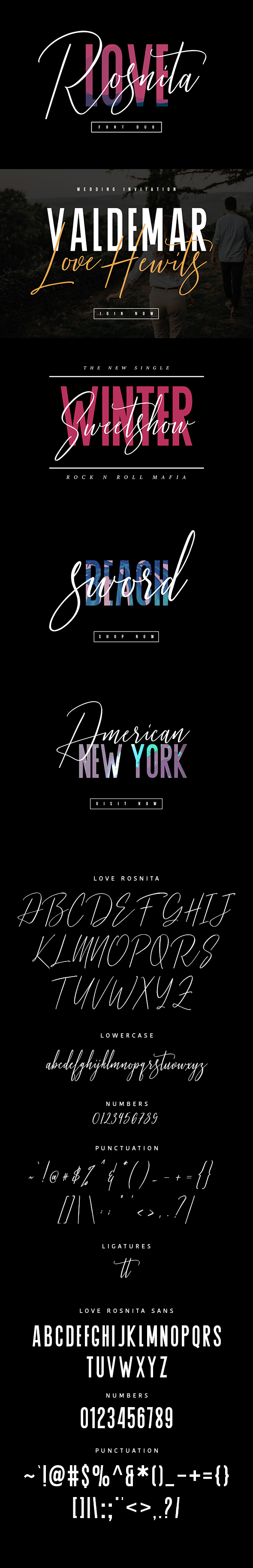 Love Rosnita Font Duo - Calligraphy Script