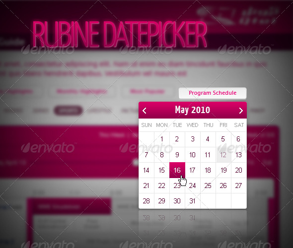 Rubine Datepicker - Miscellaneous Web Elements