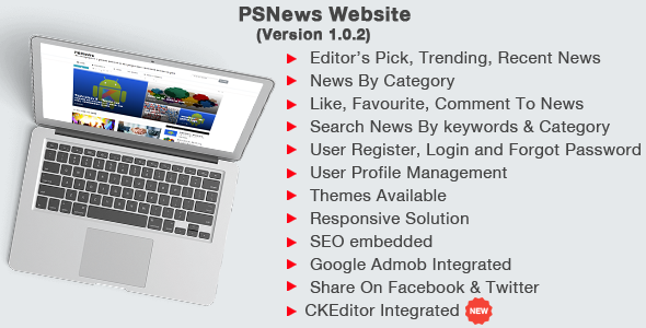 PSNews Website (Same Backend with Mobile Apps) - CodeCanyon Item for Sale
