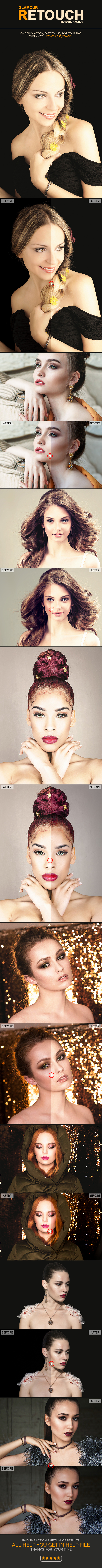 Glamour Retouch Photoshop Action - Photo Effects Actions