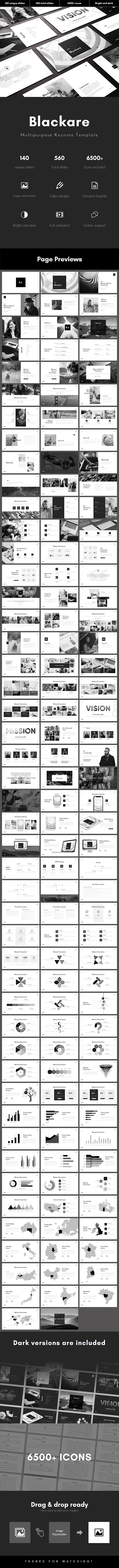 Blackare Multipurpose Keynote Template - Creative Keynote Templates