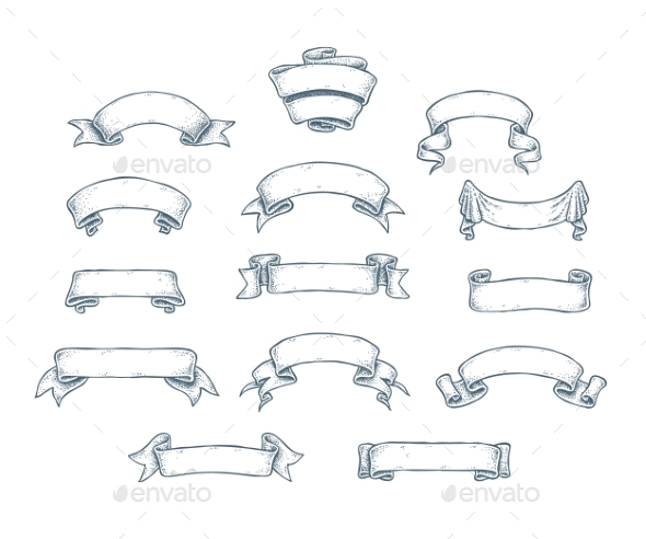 Hand Drawn Ribbons - Miscellaneous Vectors