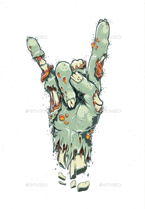 Zombie Hand on White - Miscellaneous Vectors