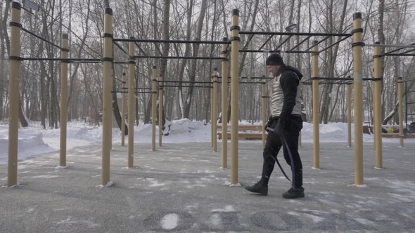 Man Resting After Fitness Training on Sport Ground. Sport and Fitness Lifestyle alt