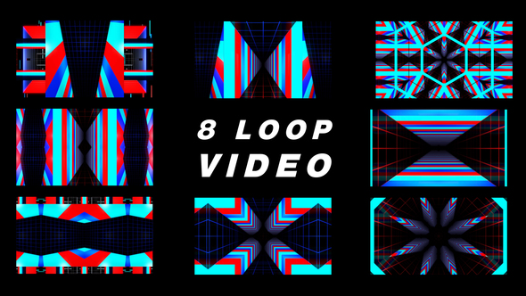 Red Blue Flicker VJ Loop Background