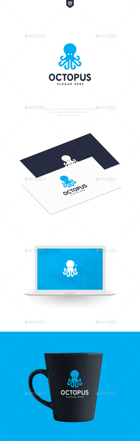 Abstract Octopus Logo - Animals Logo Templates