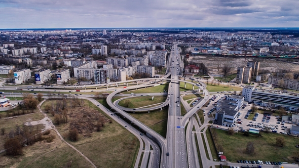 City Bridge  Viaduct Road Traffic Cars in Motion