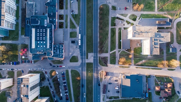 Riga City  Roads Cars Living Houses Sunny Day