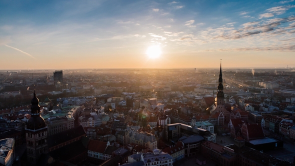 Riga City Old Down Town Autumn  Bridges Daugava River Library