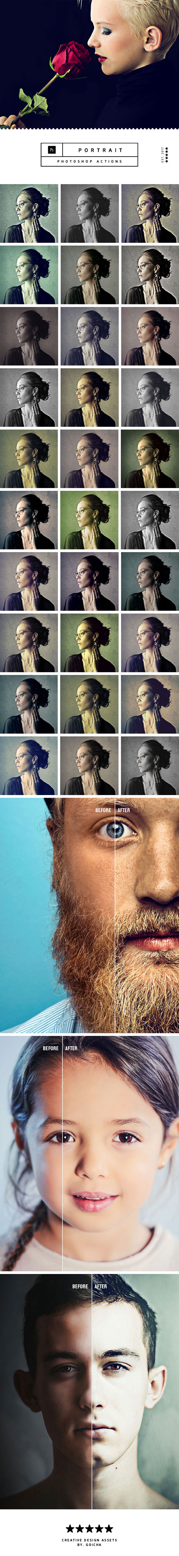 Portrait Photoshop Actions - Photo Effects Actions