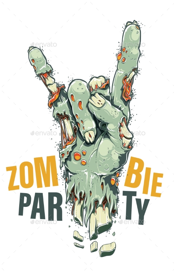 Zombie Hand on White - Miscellaneous Vectors
