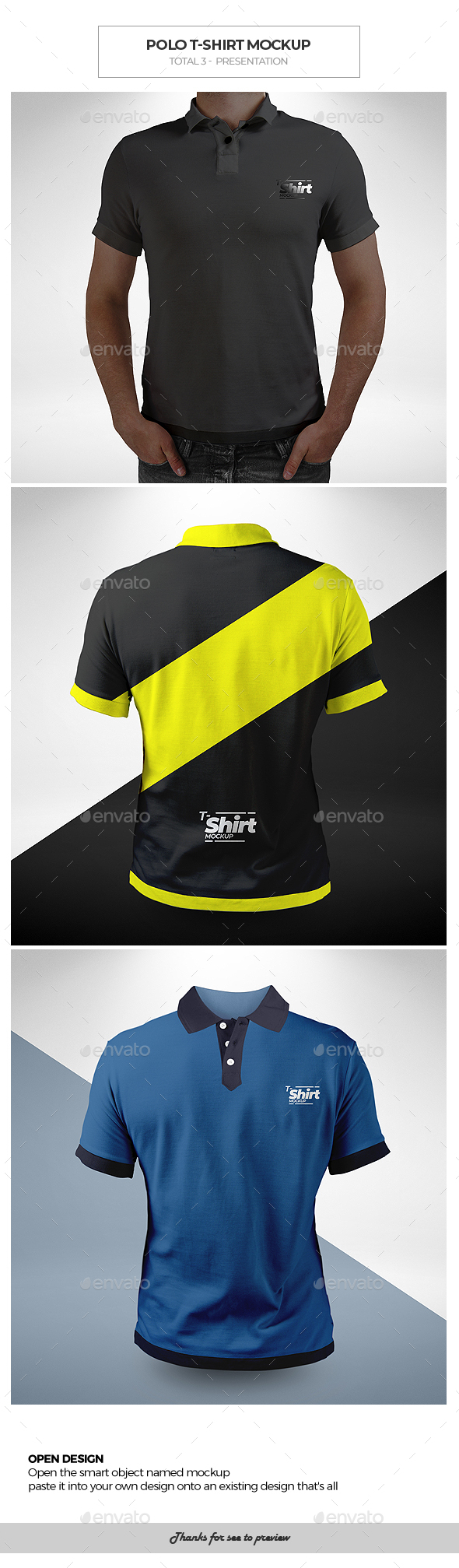 Polo T-shirt Mockup - T-shirts Apparel