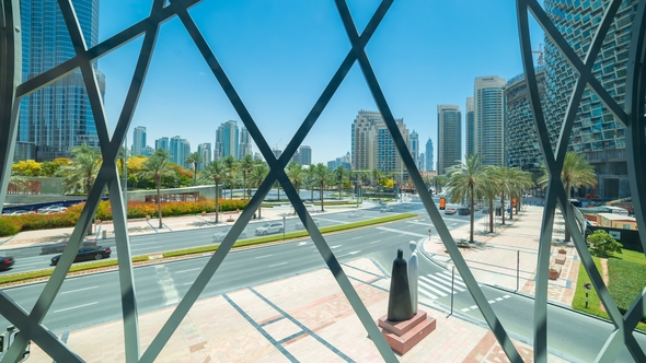 Modern Dubai Center on a Sunny Day alt