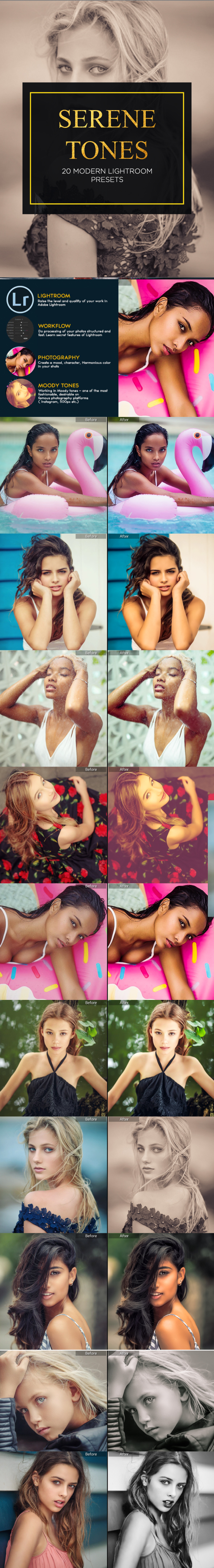 20 Serene Tones - Lightroom Presets - Portrait Lightroom Presets