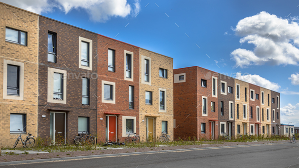 Modern Social housing under blue sky - Stock Photo - Images