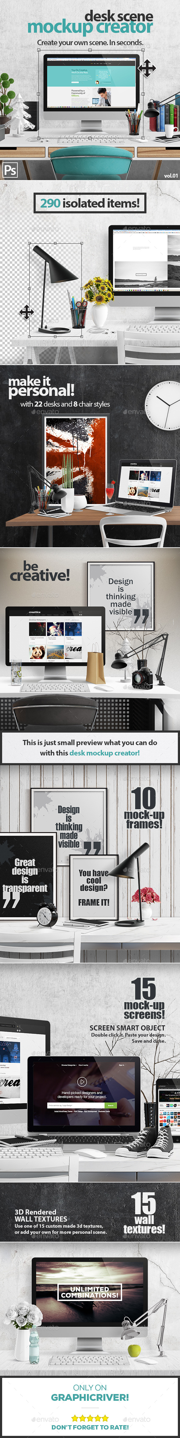 Desk Scene Mock-Up Creator - Hero Images Graphics